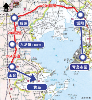 大雾锁路阻断胶州湾高速 上千辆车被困一夜