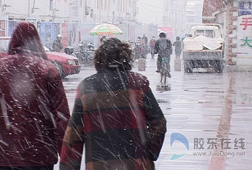 长岛迎来今冬第一场雪(图)-雪