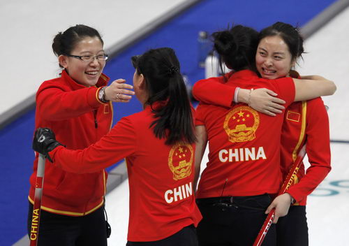 <em>女子冰壶</em>瑞士提前认输 中国12-6完胜获铜牌 体