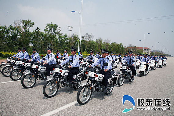 牟平区47辆警用摩托车、电动车投入实战(图)