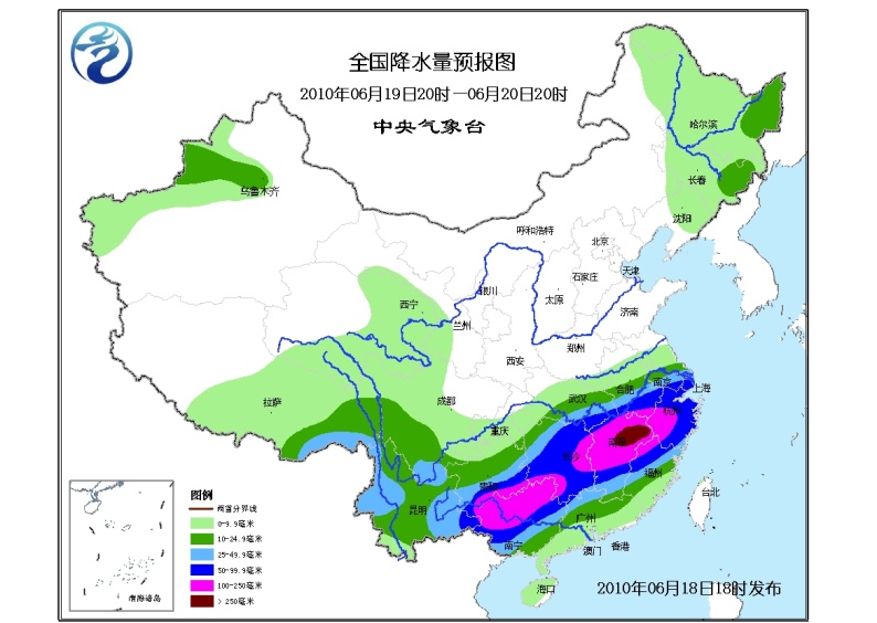 06月18日:未来三天全国天气预报