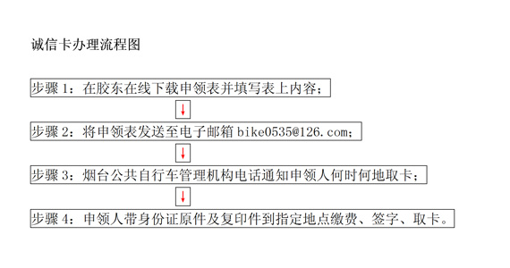 公共自行车诚信卡办理流程
