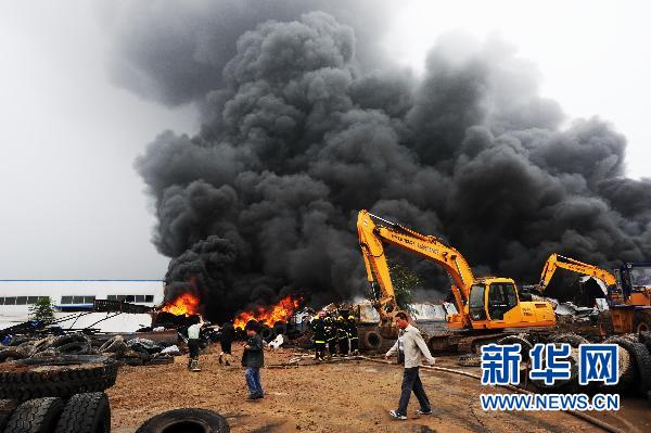 宁夏贺兰县德胜工业园区内的宁夏大卓科工贸有限公司车间发生火灾