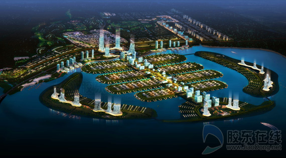 “龙栖城”项目夜景鸟瞰图