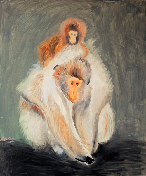 马玲:油画作品-猴子系列