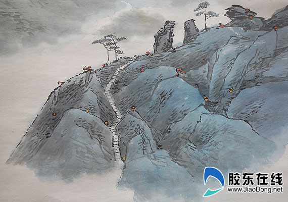 烟台画家衣殿台画展开幕60余幅精品亮相组图