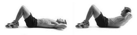 卷腹离地时吸紧