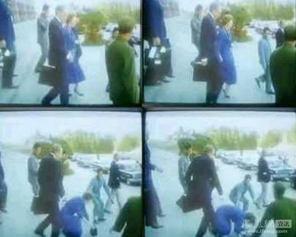 撒切尔与邓小平谈判受挫 在人民大会堂前摔跤