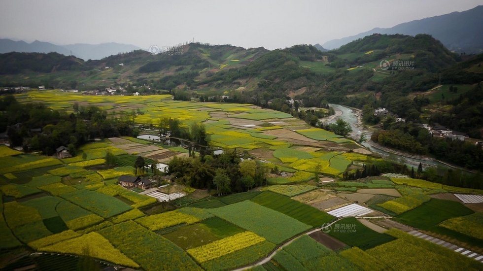 高清:航拍四川雅安芦山县震前秀美风景