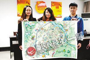 西南大学学生绘制的卡通版北碚地图