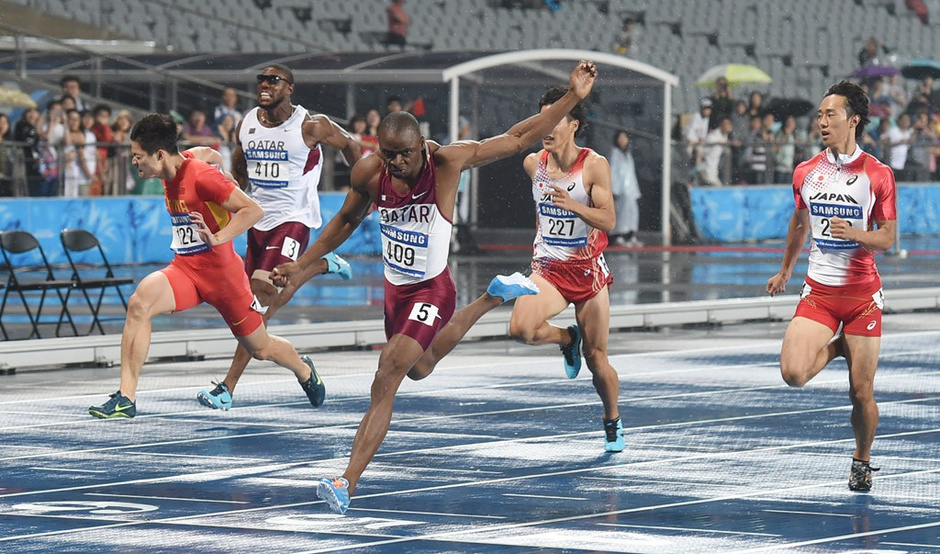 苏炳添百米摘银张培萌第4 奥古诺德9秒93破纪