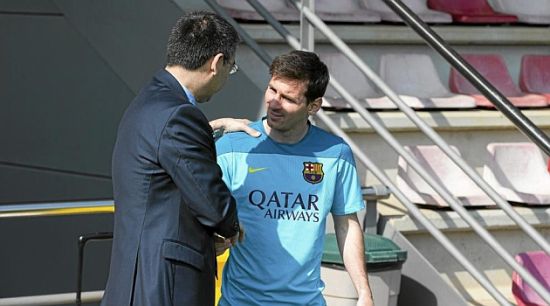 巴萨主席:梅西在巴萨很快乐 他没有要求签新合