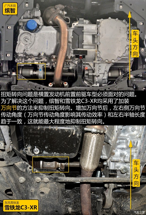 布局区别大 缤智/雪铁龙c3-xr底盘对比