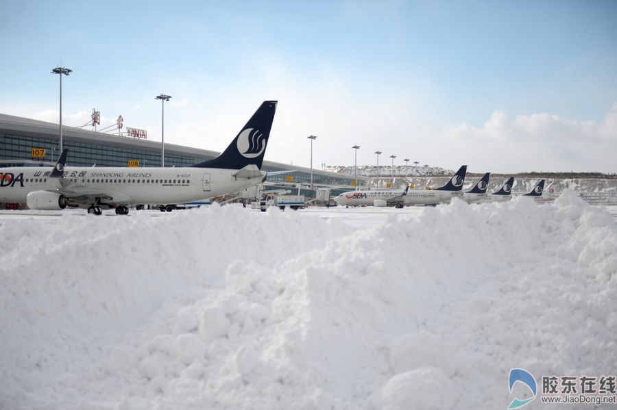 高清图雪中的烟台新机场美到人想哭