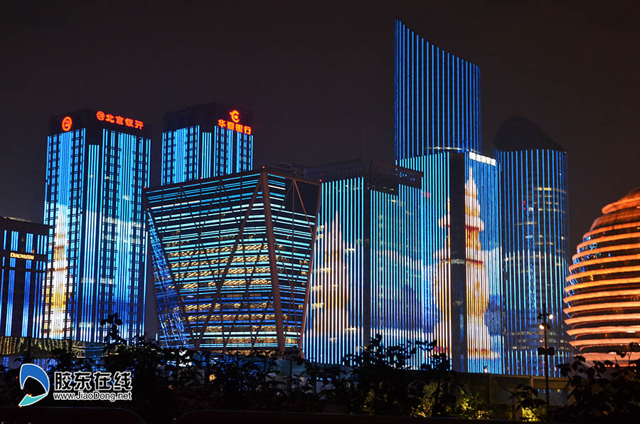 钱江新城灯光秀 一场美轮美奂的视觉盛宴(组图