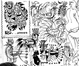 韩美林:1600幅手稿中选出丁酉鸡邮票(图) 韩美林:1600幅手稿中选出丁酉鸡邮票(图)