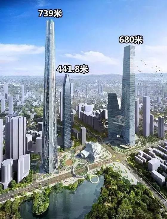 深圳蔡屋围拟建中国第一高楼:739米"h700深圳塔"