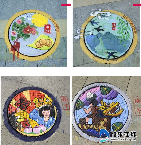 烟台三中的井盖变“景盖”,同学们太有才了 !1_副本