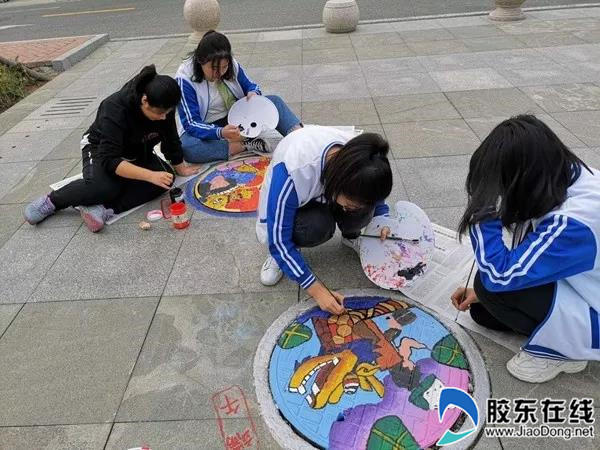 烟台三中的井盖变“景盖”,同学们太有才了 !2_副本