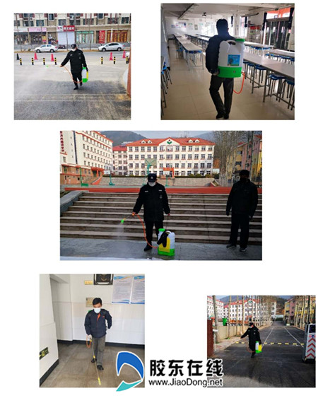 對(duì)校園各個(gè)區(qū)域進(jìn)行消毒清潔