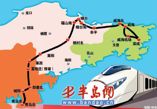 青荣城际铁路示意图