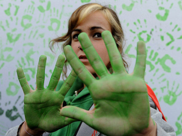 世界各地环保人士助威气候大会(组图)