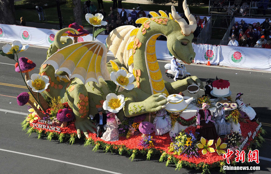 美国举行第122届新年玫瑰花车大游行(组图) 国际新闻