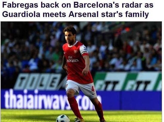 新闻中心 体育 体育新闻 正文   腾讯体育讯 法布雷加斯重回巴塞罗那