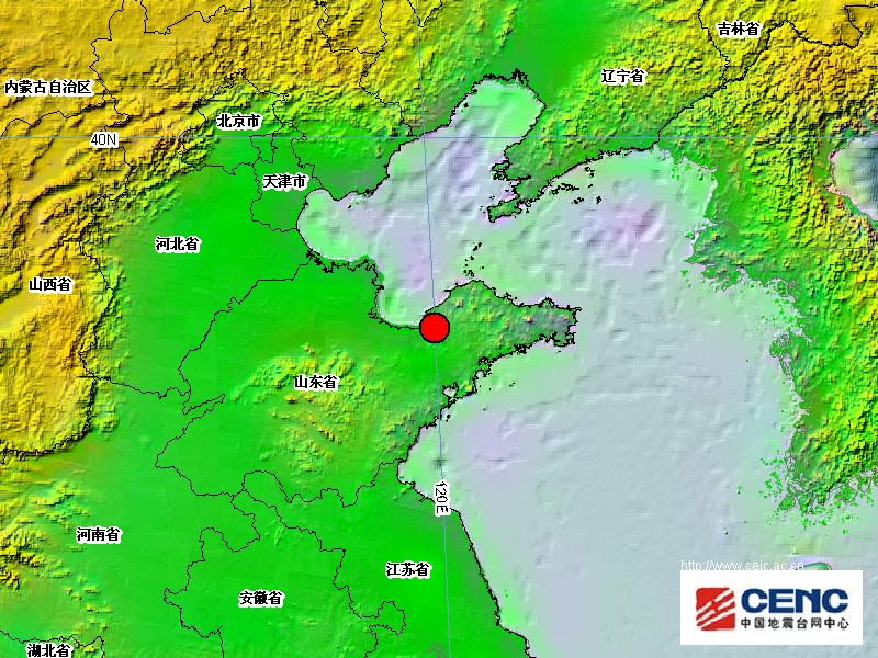 山東煙臺萊州市發生32級地震圖