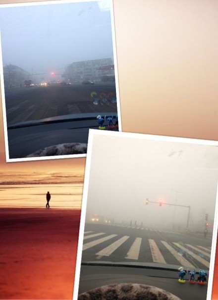 烟台大部分地区突降大雾 能见度小于500米