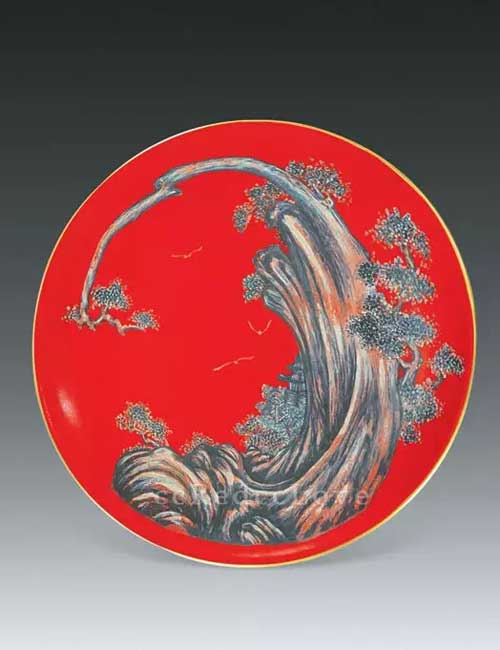 胶东在线 文化 胶东收藏 藏品鉴赏  而促成陶瓷上大红色的釉料在温度