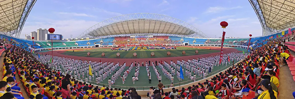 招远市2024年全市中小学生阳光运动会在市体育场火热开赛